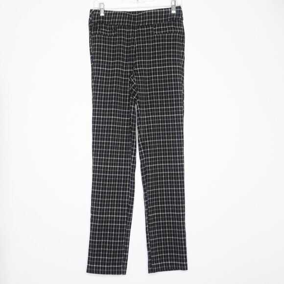 Liz‎ Claiborne Womens Lisa Pants Size 2 Houndstooth Black Grey Office Career - Picture 1 of 8